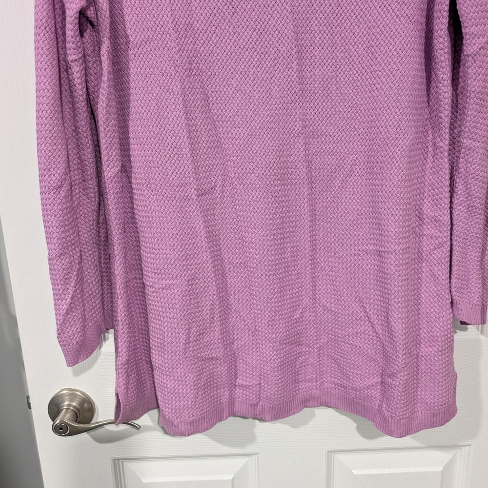 NWT Talbots Plus Purple Basket Weave Long Sleeve Sweater in Size 1X - Picture 6 of 11